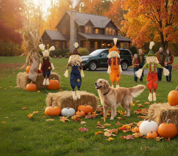 39" Boy & Girl Scarecrows - Image 2