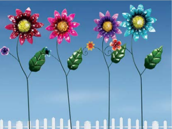 33" Metal Flower Plant Stakes