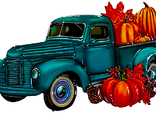 Metal Truck of Pumpkins