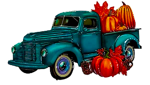 Metal Truck of Pumpkins