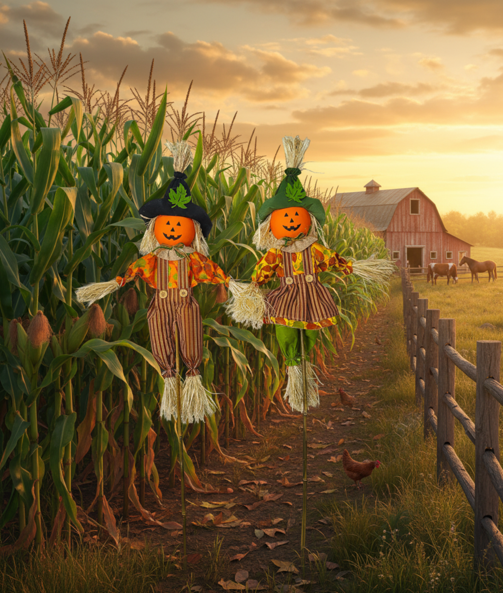 36" Pumpkin Face Scarecrow - Image 3
