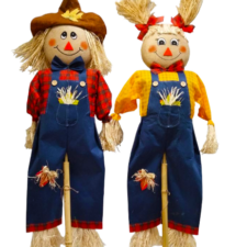 60" Girl & Boy Scarecrow
