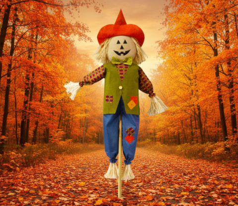 60" Pumpkin Face Scarecrow - Image 2