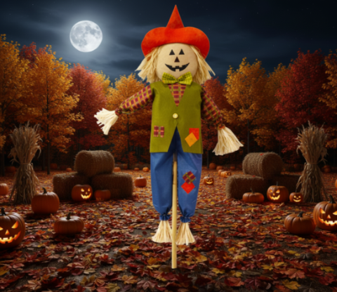 60" Pumpkin Face Scarecrow - Image 3