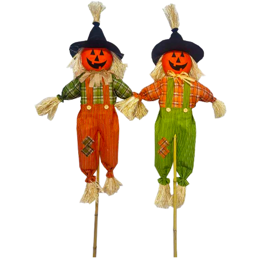 48" Pumpkin Face Scarecrow