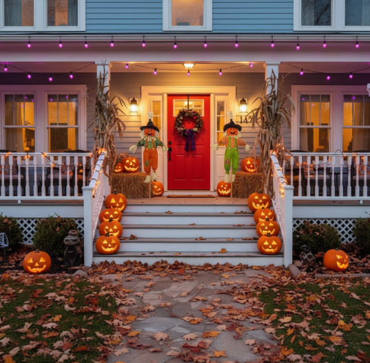 48" Pumpkin Face Scarecrow - Image 2