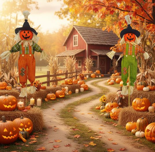 48" Pumpkin Face Scarecrow - Image 3