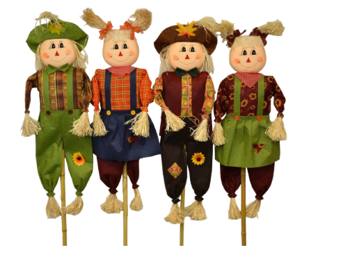 55" Girl and Boy Scarecrow