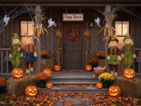 55" Girl and Boy Scarecrow - Image 3